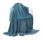 Battilo Home Lightweight Throw Blanket Textured Solid Soft Sofa Couch Cover Decorative Knitted Blanket 50" x 60", , alternate image number null
