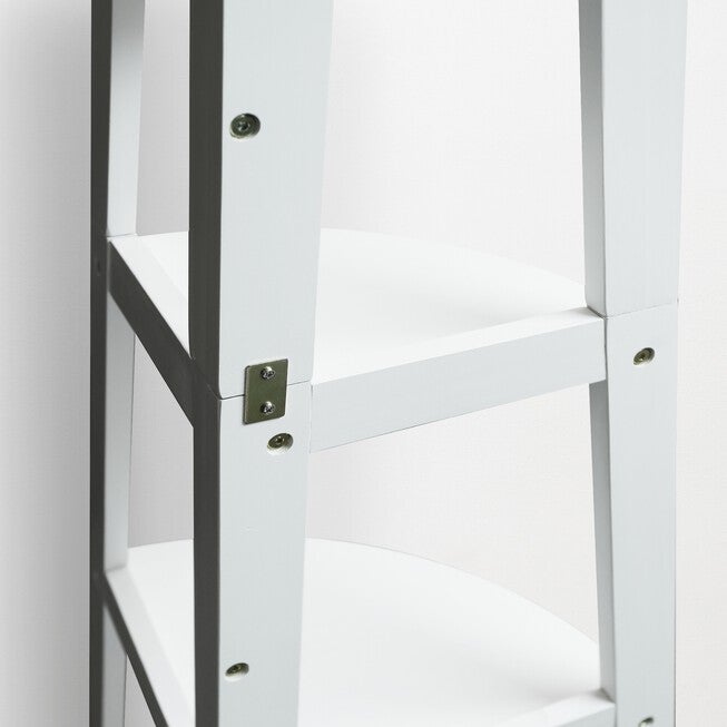 5-Shelf Corner Ladder Bookcase - White, , alternate image number null