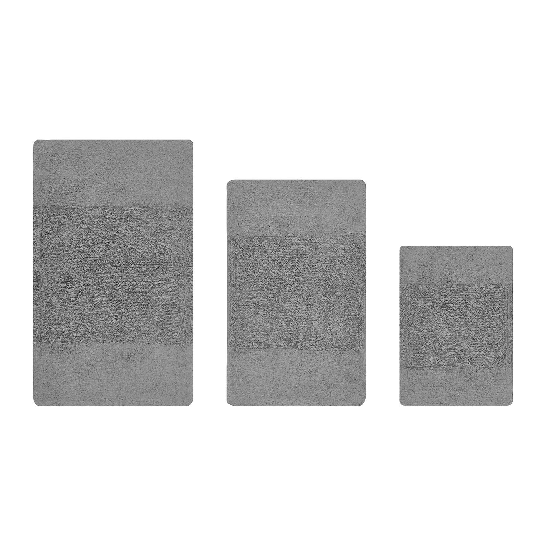 Granada Collection 100% Cotton 3 Piece (17 inches X 24 inches | 21 inches X 34 inches | 24 inches X 40 inches) Bath Rug Set, GRAY, hi-res image number 0