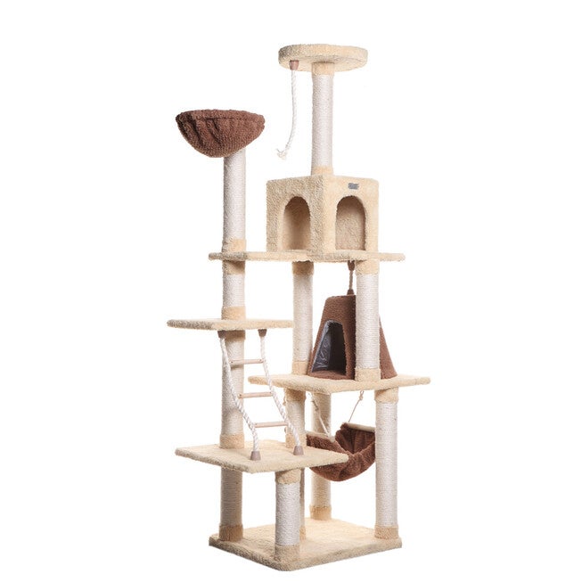 Real Wood 78 inches Cat Climber Play House Ffurniture With Playhouse, Lounge Basket, , alternate image number 6