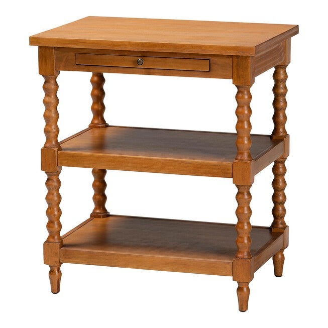 Imogene Retro-Modern Walnut Brown Finished Wood End Table, WALNUT BROWN, hi-res image number 0