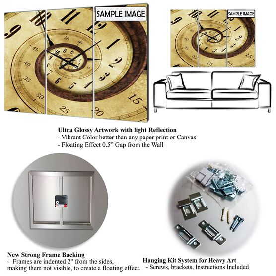 Gilded Daydreams Oversized Modern Multipanel Wall Clock, , alternate image number null