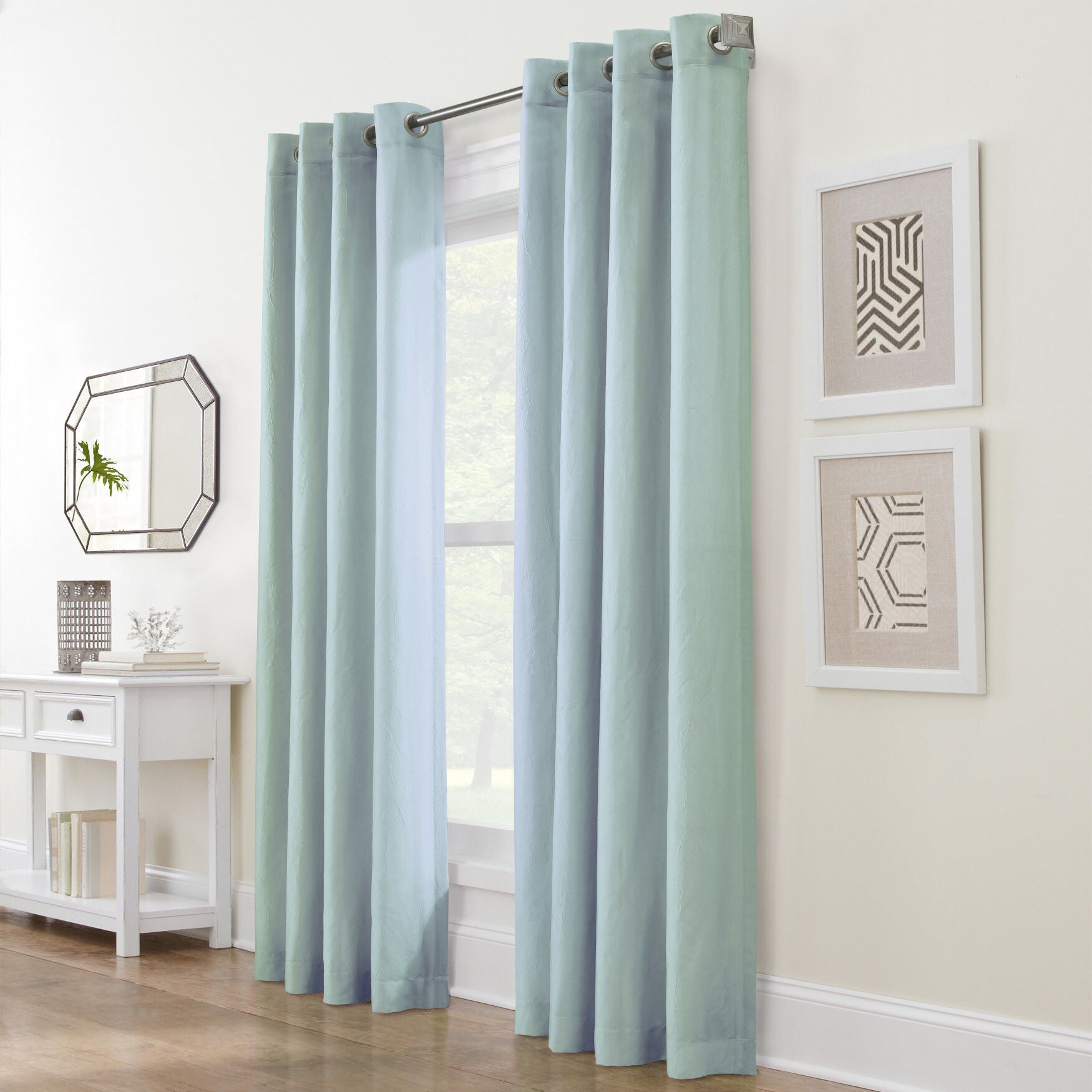 Harmony Light Filtering Grommet Curtain Panel, SKY BLUE, hi-res image number 0