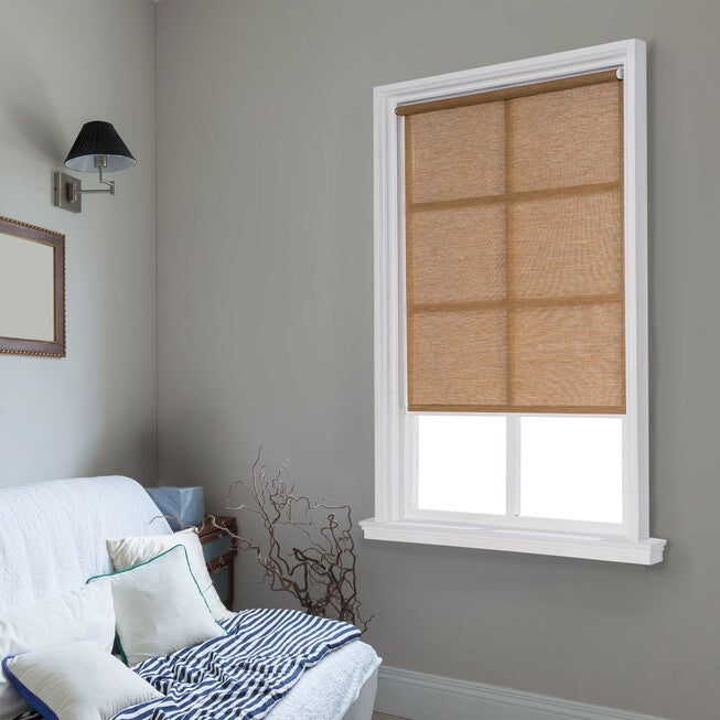 Cut-to-Width Spring Natural Roller Shade, WHEAT, hi-res image number null