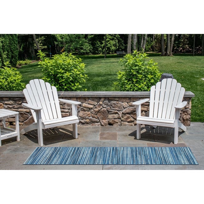 Liora Manne Marina Stripes Indoor/Outdoor Rug 23 inchesX7 feet 6 inches, , alternate image number null