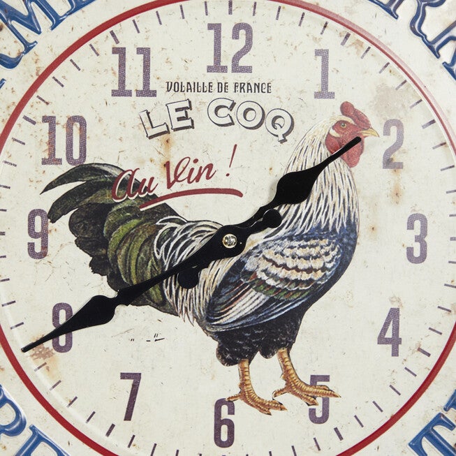 Set Of 2 Black Metal Farmhouse Wall Clock, , alternate image number null