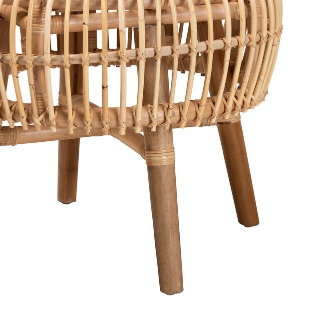 Nagoya Modern Bohemian Natural Rattan Tall Lounge Chair, , alternate image number 5