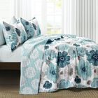 Lush Décor Leah Quilt Blue 3Pc Set, , alternate image number null
