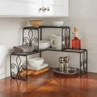 Scroll 2-Tier Corner Shelf, BLACK, hi-res image number null