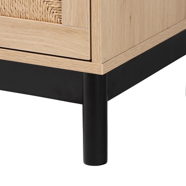 Cherelle Mid-Century Modern Light Brown And Black 3-Drawer Storage Cabinet, , alternate image number 5