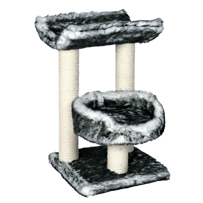 Isaba Scratching Post with Two Platforms, BLACK WHITE, hi-res image number null