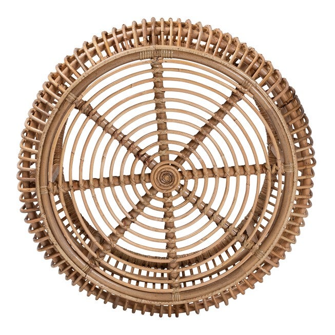 Aliane Modern Bohemian Natural Brown Antique Rattan Coffee Table, , alternate image number 2