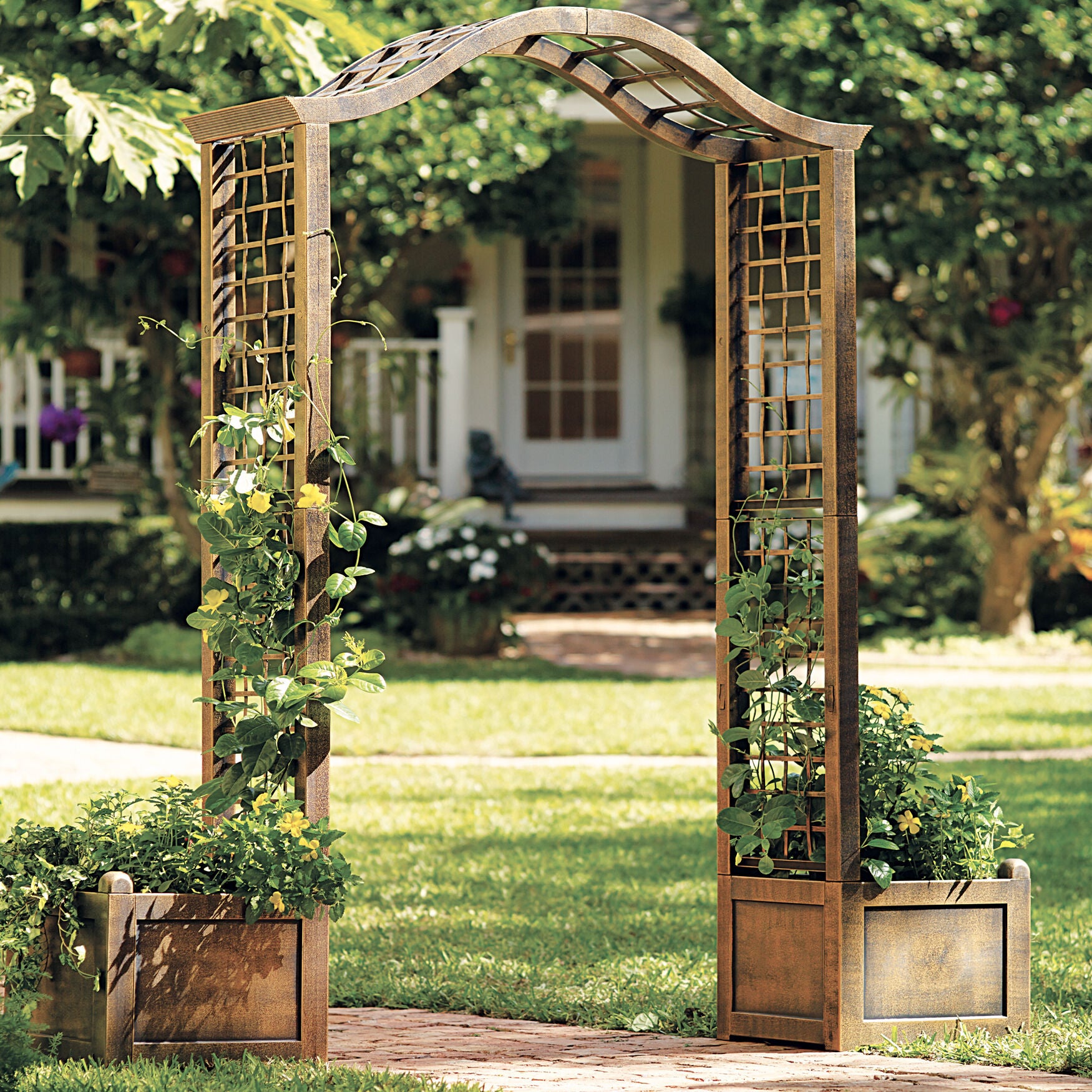 Resin Garden Arch Trellis, BRONZE, on-hover image number 1