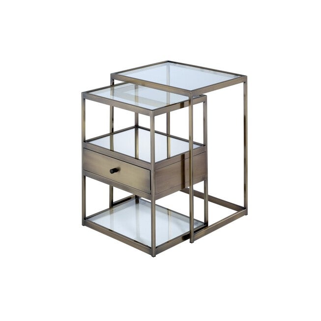 2Pc Pk Nesting Tables Set, ANTIQUE BRASS, hi-res image number null