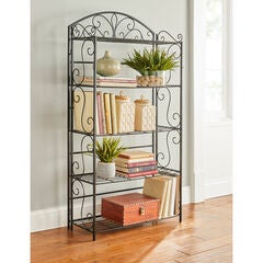 5-Tier Metal Scroll Folding Bookcase