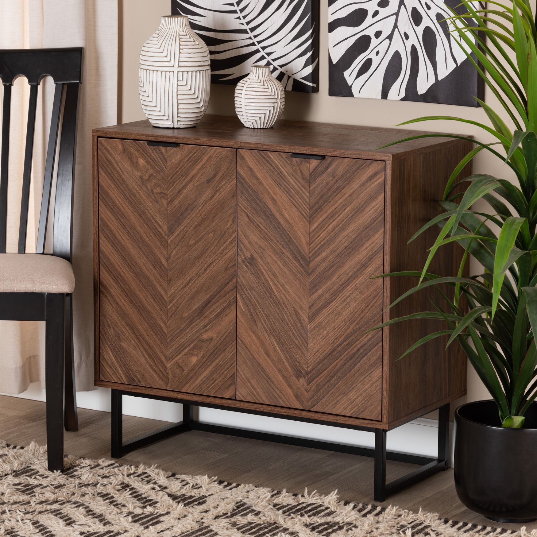Sadia Modern Walnut Brown Finished Wood Storage Cabinet, , alternate image number 13