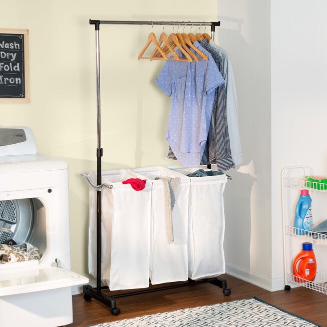 Adjustable Clothes Rack and laundry Sorter, MULTI, hi-res image number 0