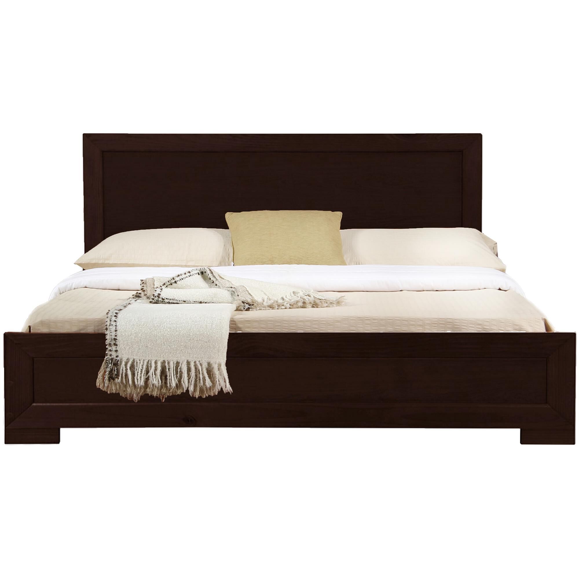 Trent Wooden Platform Bed in Walnut, Queen, ESPRESSO, hi-res image number 0