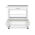 Cameron White Kitchen Cart With Granite Top, , alternate image number null