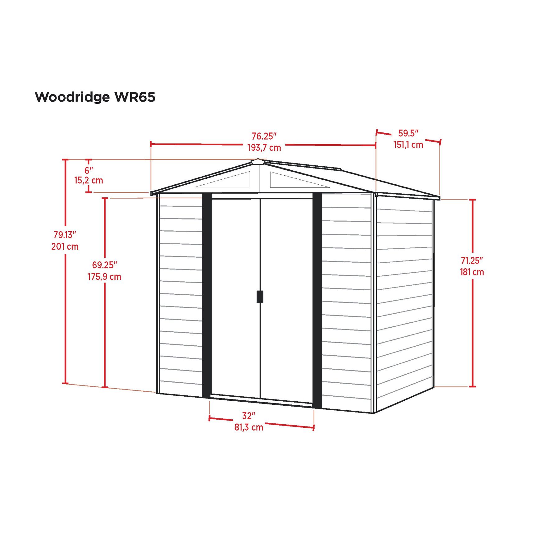 Woodridge Steel Storage Shed 6 x 5 ft. Coffee/Woodgrain, , alternate image number 1