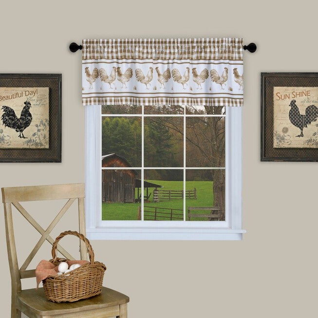 Barnyard Window Curtain Valance - 58x14, TAUPE, hi-res image number null