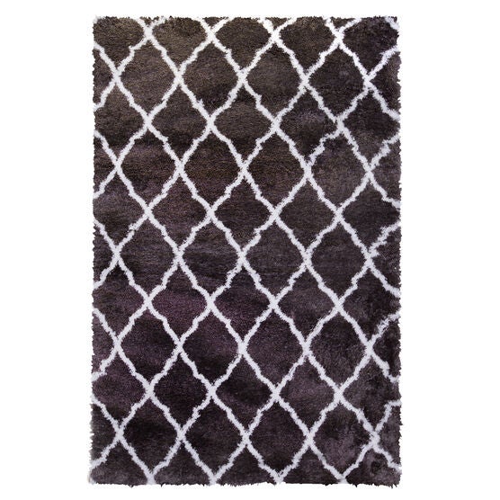 Trellis Shag Rug, DARK GRAY IVORY, hi-res image number null