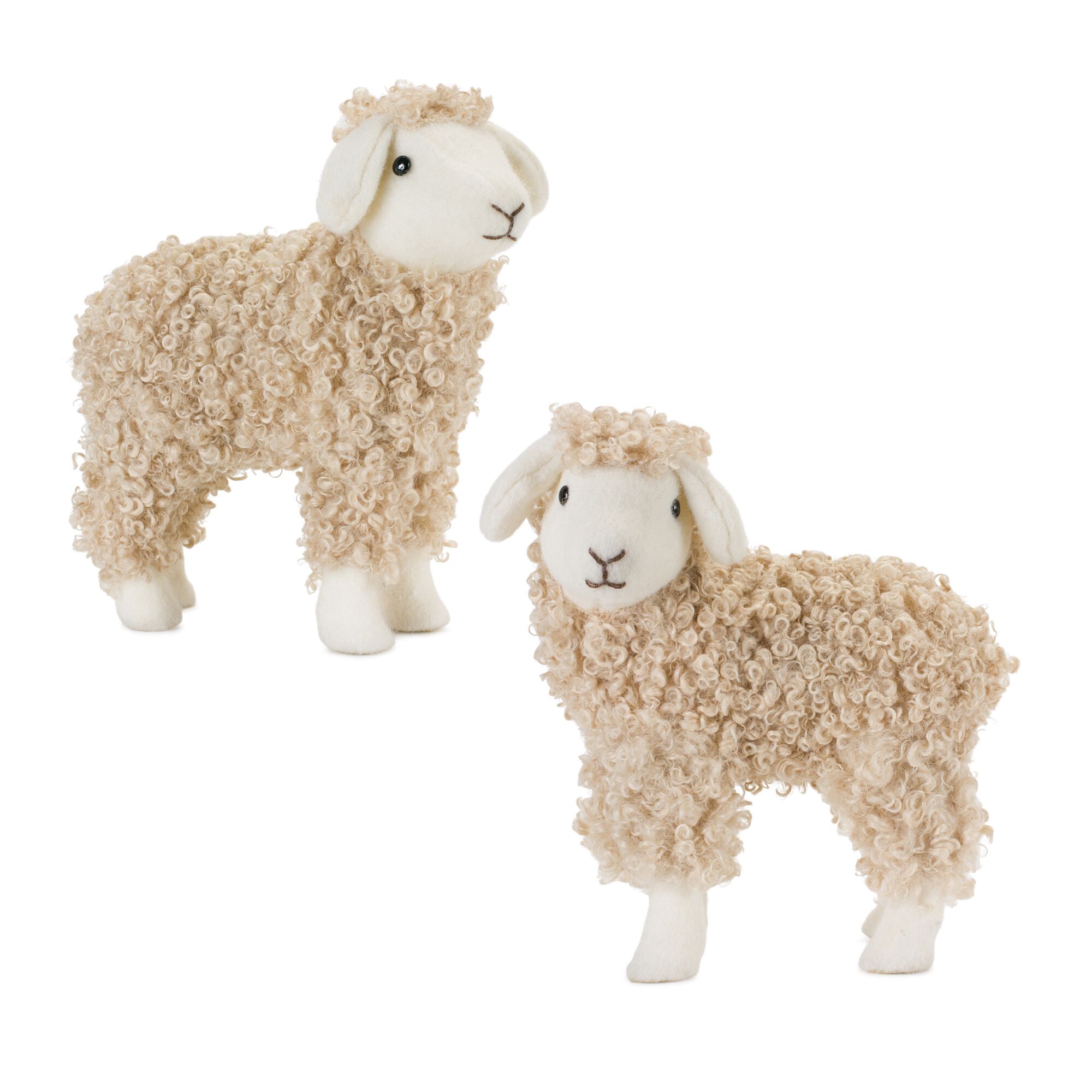 Sheep (Set of 2) 9.5 inchesL x 10.5 inchesH, 9 inchesL x 10.75 inchesH Foam/Fabric, BEIGE, hi-res image number 0