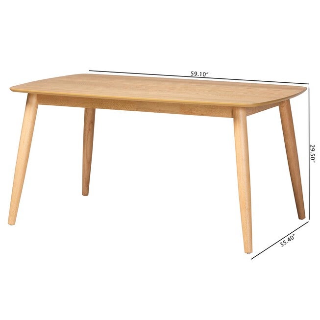 Flora Mid-Century Modern Black Finished Wood Dining Table, , alternate image number 16