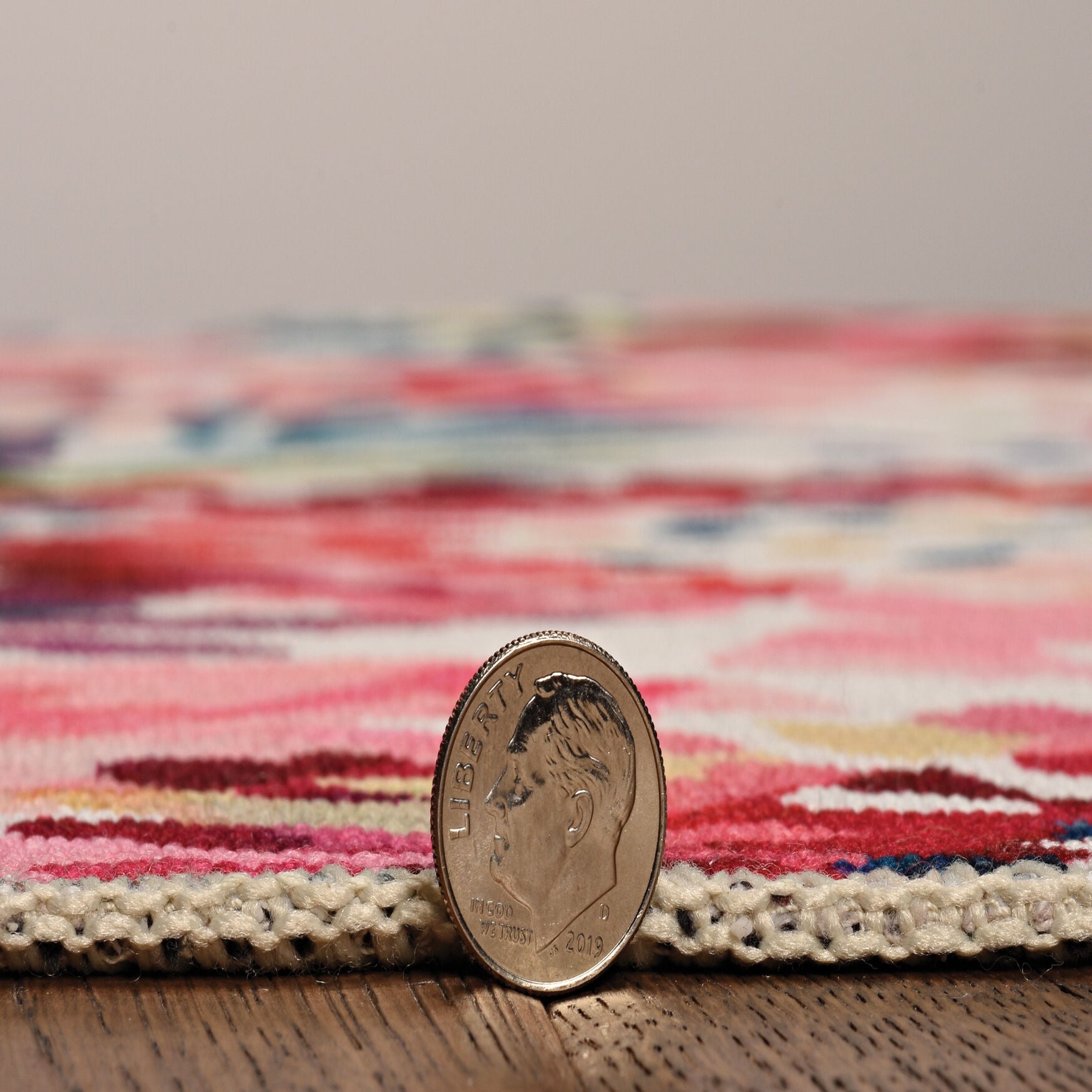 Washable Julian Raspberry/Ivory Rug, , alternate image number 2