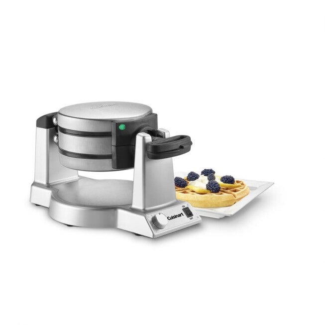 Double Belgian Waffle Maker - Round, ALUMINUM, hi-res image number 0