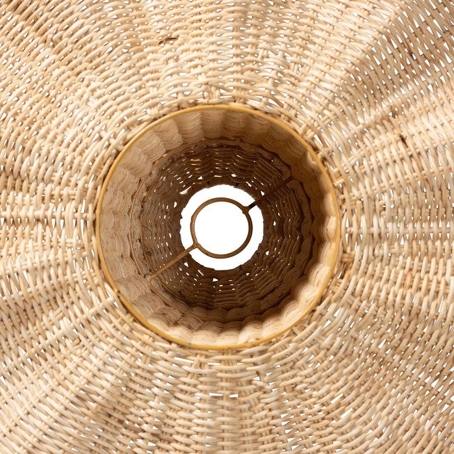 Lavada Bohemian Natural Scalloped Rattan Pendant Lampshade, NATURAL, alternate image number null