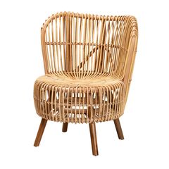 Nagoya Modern Bohemian Natural Rattan Wide Seat Lounge Chair