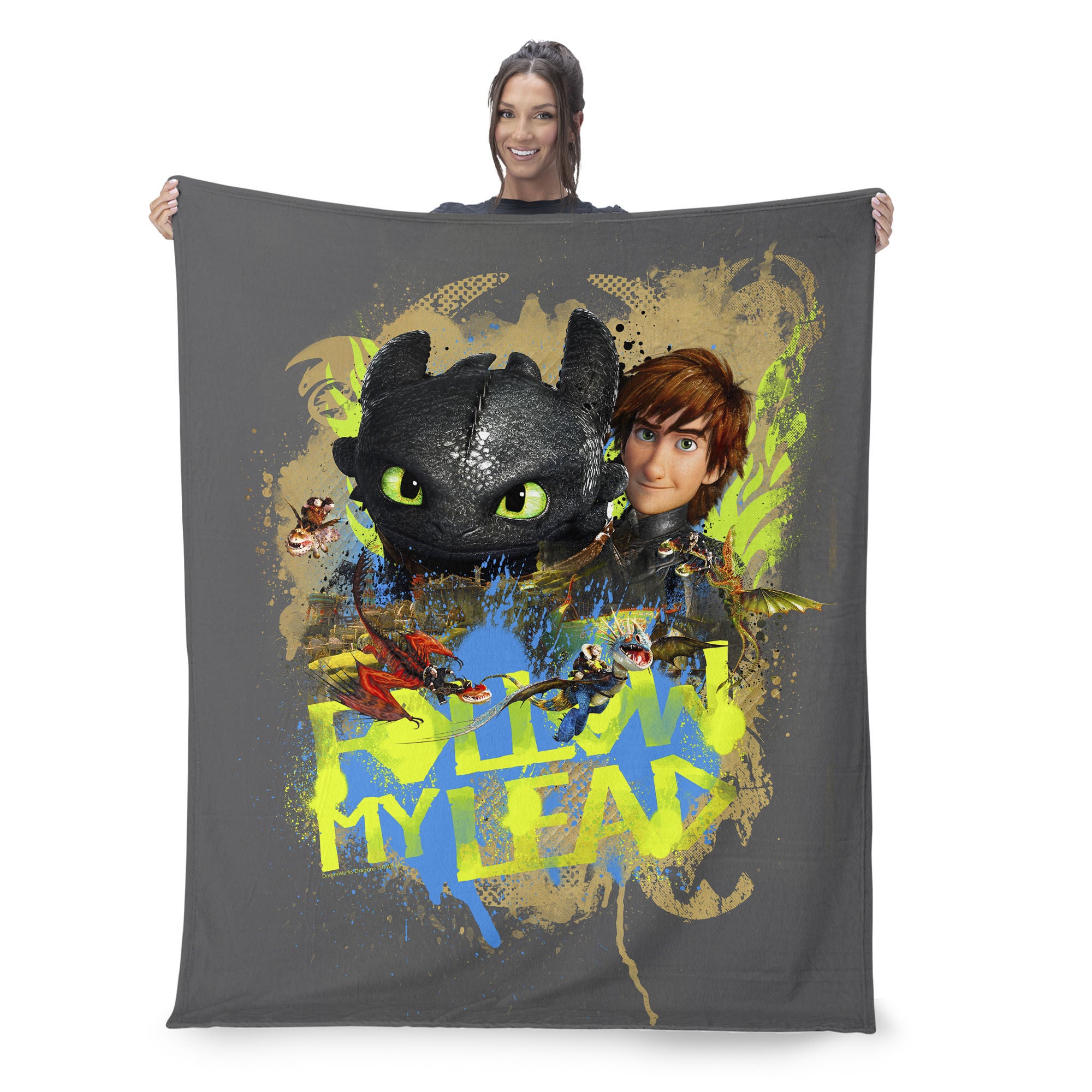 How to Train Your Dragon Follow My Lead Silk Touch Throw Blanket 60x80 inches, FOLLOW MY LEAD, on-hover image number 1