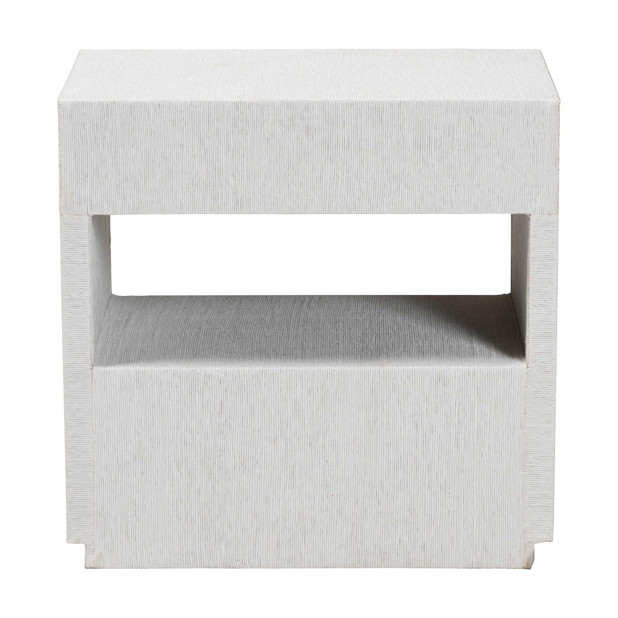 Kai Grasscloth End Table, WHITE, alternate image number 5