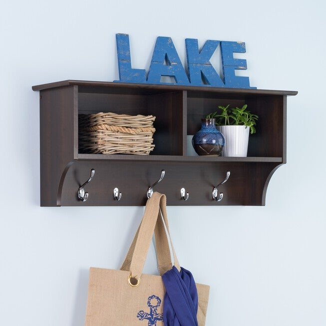 36 inches Wide Hanging Entryway Shelf, EXPRESSO, hi-res image number 0