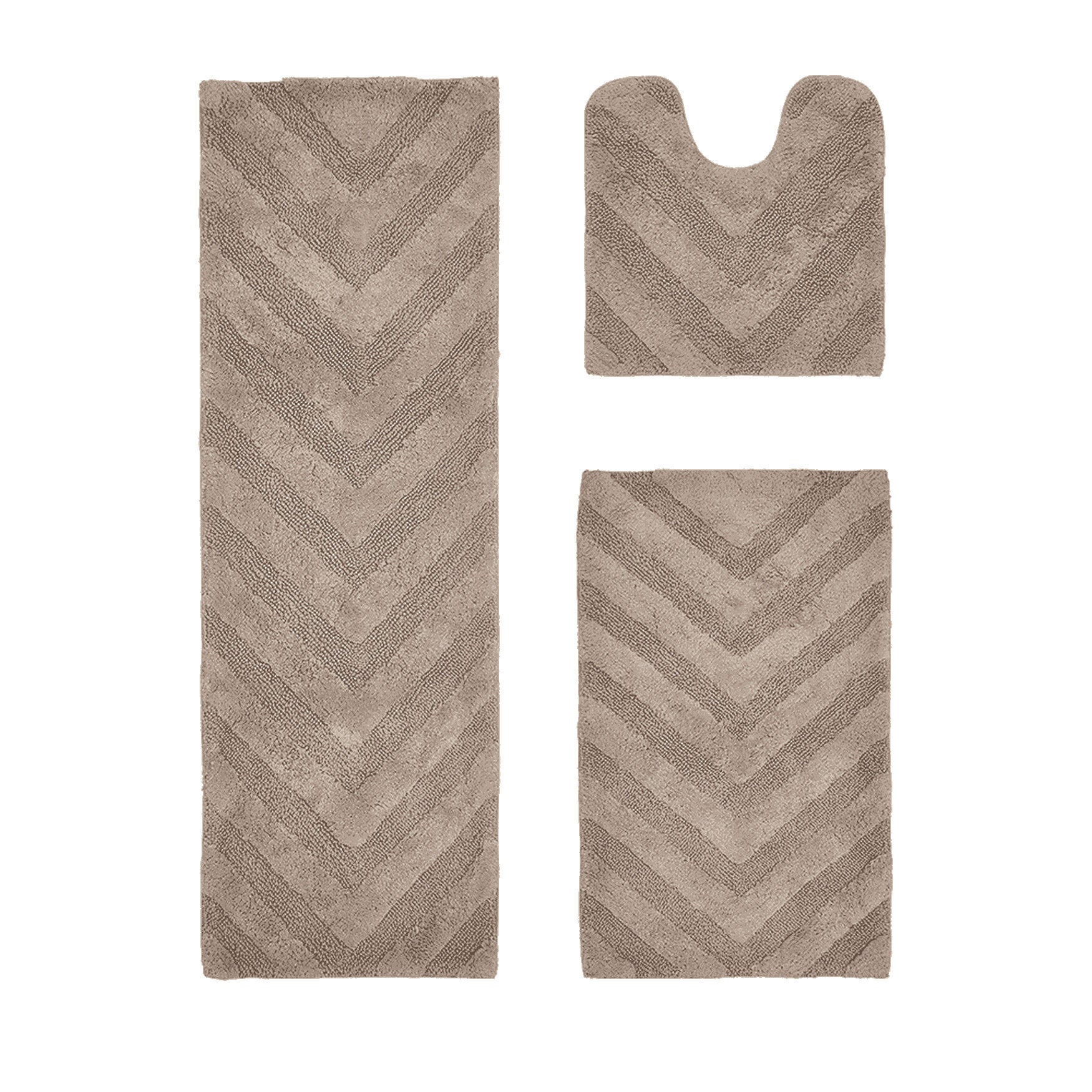 Hugo Collection 100% Cotton 3 Piece (20 inches X 20 inches | 21 inches X 34 inches | 20 inches X 60 inches) Bath Rug Set, SAND, hi-res image number 0