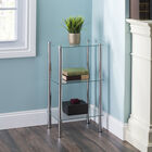Home Basics 3 Tier Multi Use Rectangle Glass Corner Shelf Clear, , alternate image number null