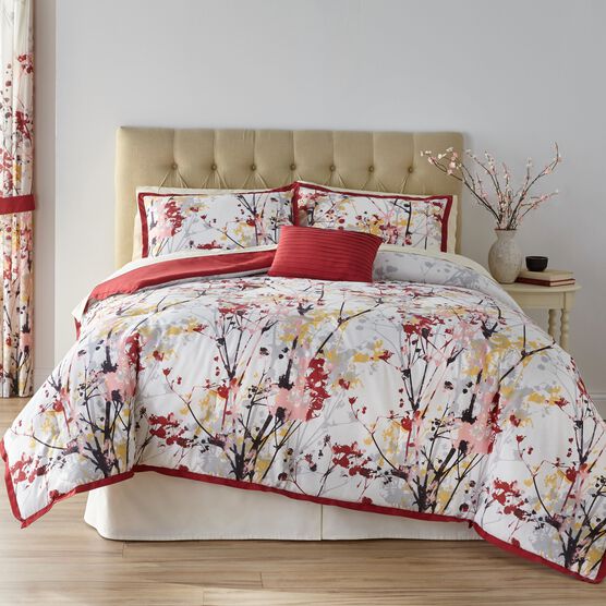 Funky Floral 6-Pc. Comforter Set, BURGUNDY MULTI, hi-res image number null