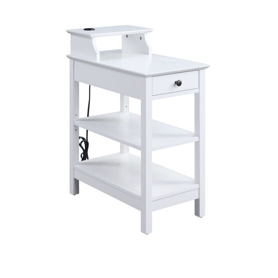 Accent Table (Usb Charging Dock), WHITE, hi-res image number null