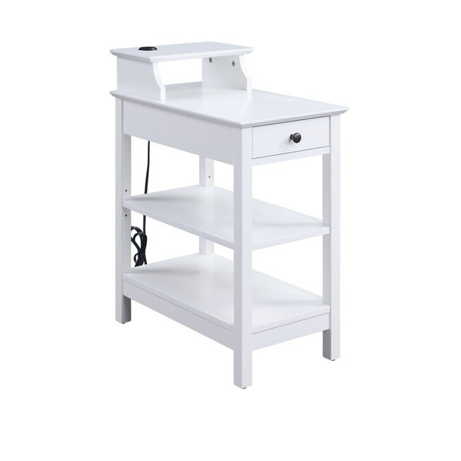 Accent Table (Usb Charging Dock), WHITE, hi-res image number 0