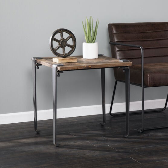 Talvern Square Reclaimed Wood End Table, BROWN, hi-res image number null