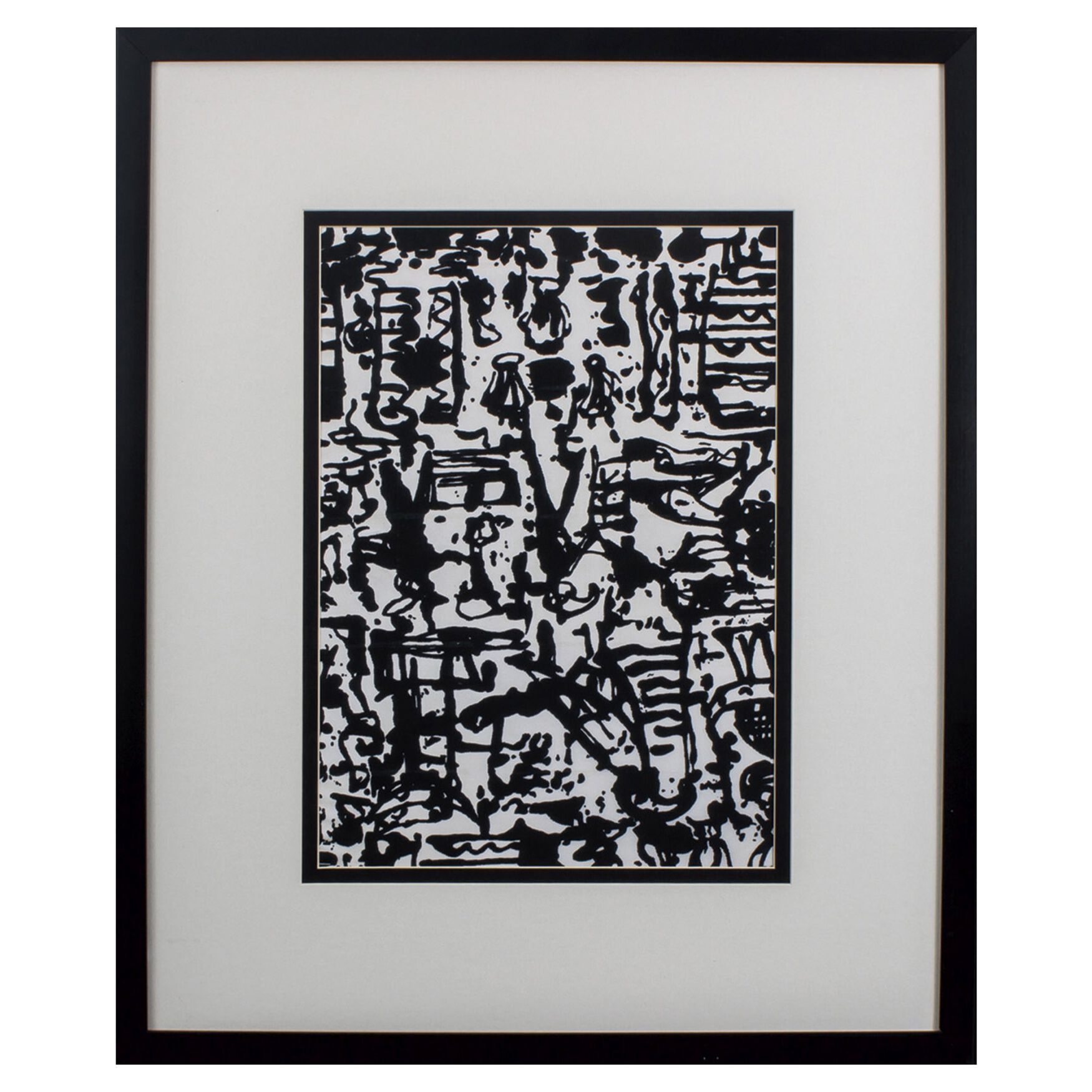 Graphic Mod Abstract I Framed Wall D&eacute;cor, BLACK WHITE, hi-res image number 0