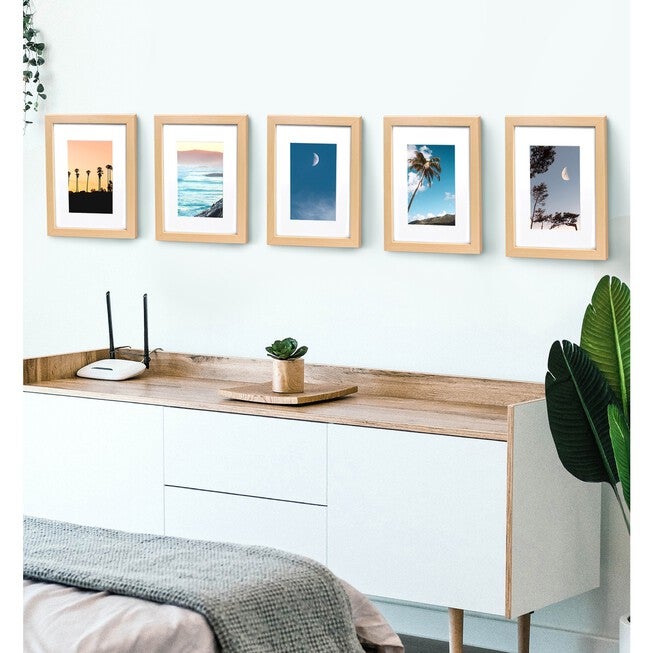 8 X 10 Picture Frame W-Mat/11 X 14 Without Mat - Black - 5 Units, , alternate image number null
