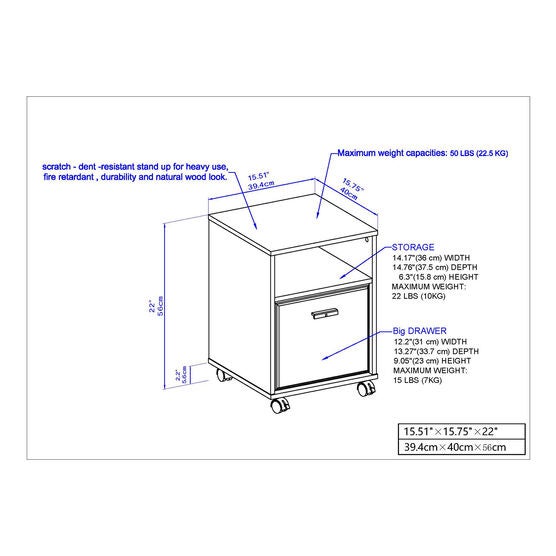 Saint Birch Elma File Cabinet In Washed Gray Finish File Cabinet, , alternate image number null
