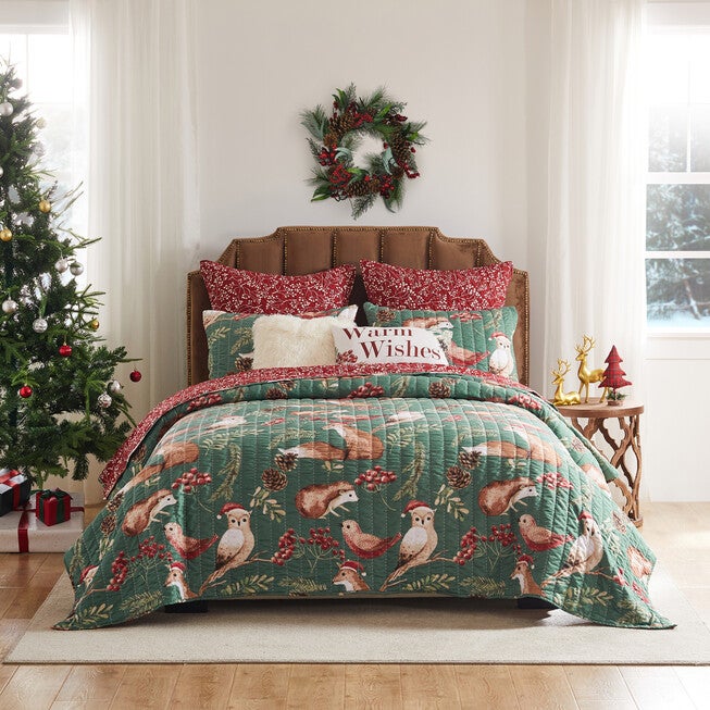 Willow Novelty Forest Friends Quilt Set, Holiday, 3-Piece , HOLIDAY, alternate image number 6