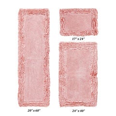 Shaggy Border Bath Rug Mat, 3-Pc. Set