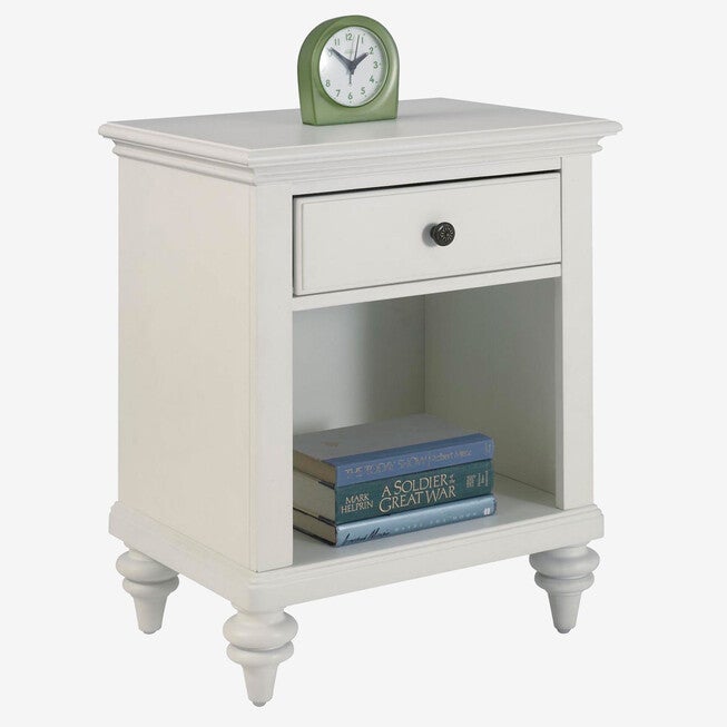 Bermuda Night Stand Brushed White Finish, WHITE, hi-res image number 0