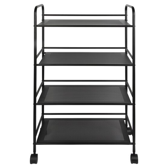 4 Tier Metal Cart With Wheels, White, , alternate image number null