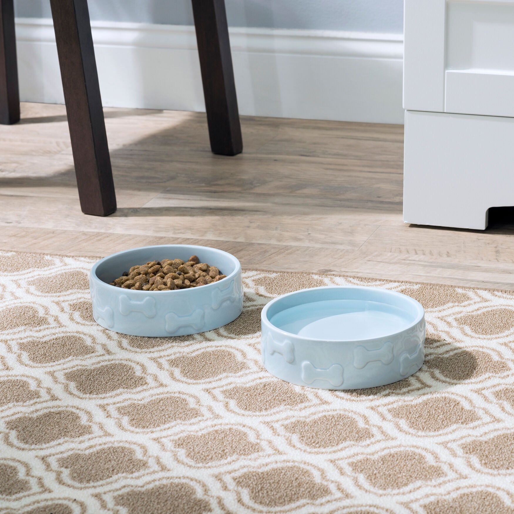 Set Of Two Manor Blue Small Pet Dog Cat Bowls, , on-hover image number 1