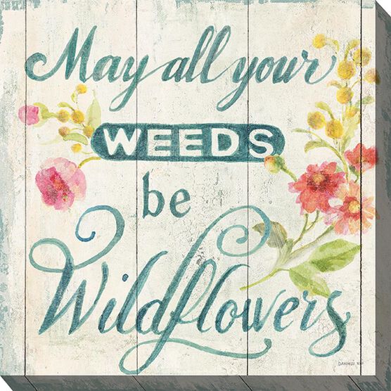 WILDFLOWERS WORD OUTDOOR ART 24X24, MULTI, hi-res image number null